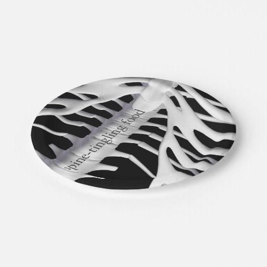Assiettes En Carton Skeleton Bones Spin Black White Halloween Party (Angle)