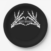 Assiettes En Carton Skeleton Coeur Et Mains Design Classique (Devant)