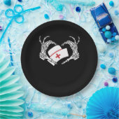 Assiettes En Carton Skeleton Coeur main Lazy do-it-yourself Costume d' (Fête)