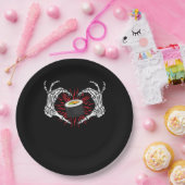 Assiettes En Carton Skeleton Coeur main Lazy do-it-yourself Costume d' (Fête)