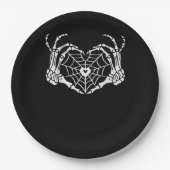Assiettes En Carton Skeleton Coeur main Spiderweb Halloween Cobweb Par (Devant)