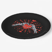 Assiettes En Carton Skeleton Coeur main Valentines Jour drôle 2025 Ent (Angle)