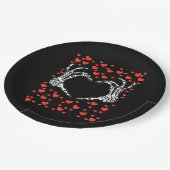 Assiettes En Carton Skeleton Coeur main Valentines Jour Drôle Classiqu (Angle)