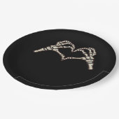 Assiettes En Carton Skeleton conception de coeur main (Angle)