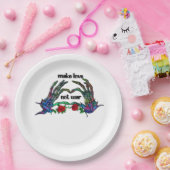 Assiettes En Carton Skeleton conception de coeur main (Fête)