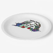 Assiettes En Carton Skeleton conception de coeur main (Angle)