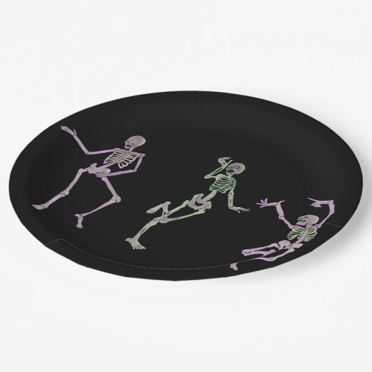 Assiettes En Carton Skeleton Dance (Angle)