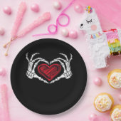 Assiettes En Carton Skeleton des mains du coeur (Fête)