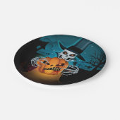 Assiettes En Carton Skeleton Éffrayant d'Halloween (Angle)