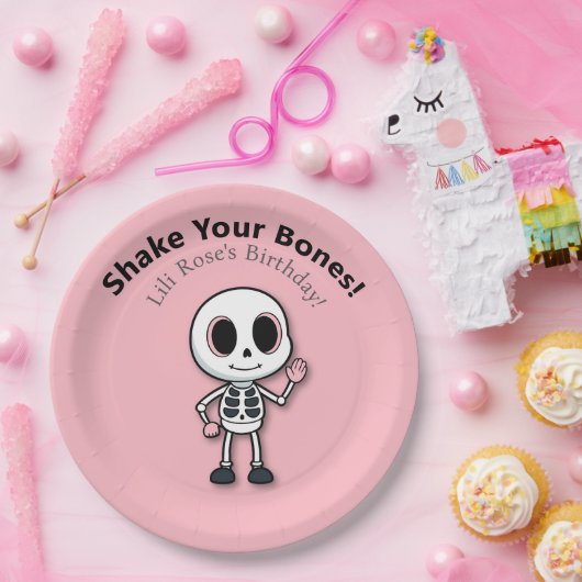 Assiettes En Carton Skeleton Fun | Fête d'anniversaire d'Halloween (Fête)