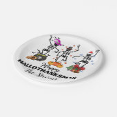 Assiettes En Carton Skeleton Hallothanksmas heureux (Angle)