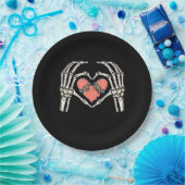 Assiettes En Carton Skeleton Hand Heart Skateboard Valentines Day Funn (Fête)