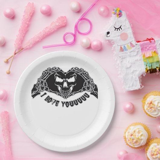 Assiettes En Carton Skeleton Hands Skull, Halloween Design Pour Backgr (Fête)