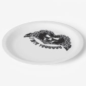 Assiettes En Carton Skeleton Hands Skull, Halloween Design Pour Backgr (Angle)