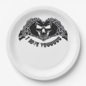 Assiettes En Carton Skeleton Hands Skull, Halloween Design Pour Backgr (Devant)