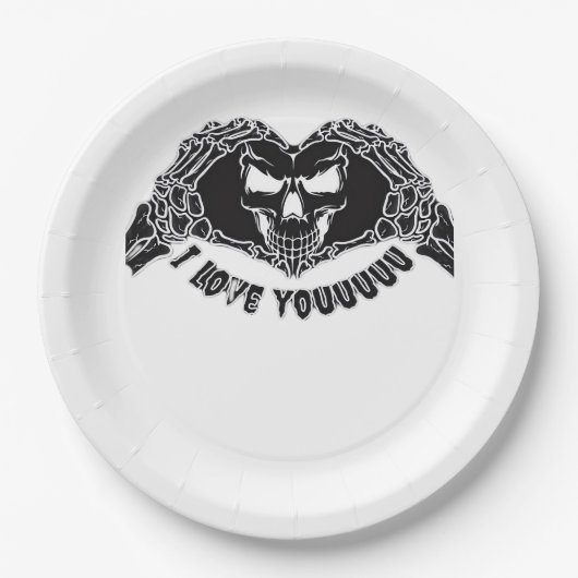 Assiettes En Carton Skeleton Hands Skull, Halloween Design Pour Backgr (Devant)