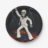 Assiettes En Carton Skeleton Haunted Disco Halloween Party (Devant)
