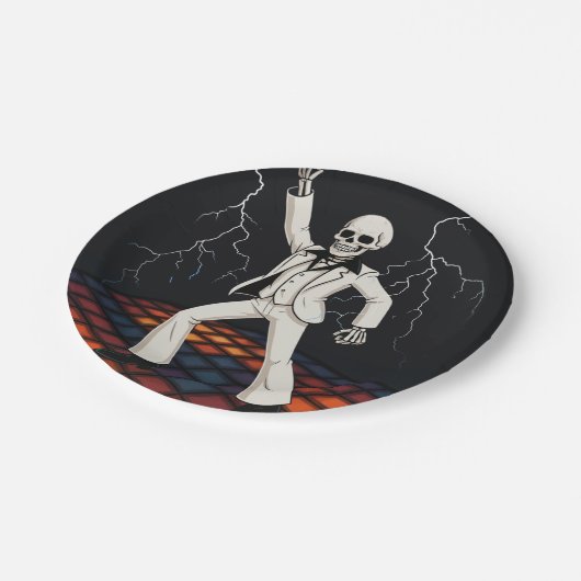 Assiettes En Carton Skeleton Haunted Disco Halloween Party (Angle)