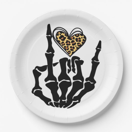 Assiettes En Carton Skeleton Heart Hands Classic (Devant)