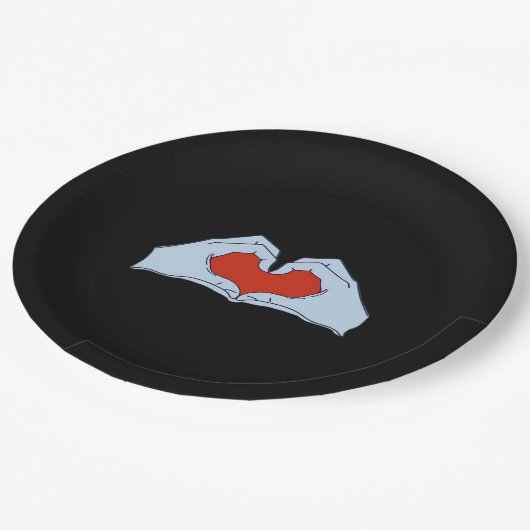 Assiettes En Carton Skeleton Heart Hands Classic & Basic Halloween (Angle)