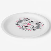 Assiettes En Carton Skeleton Heart Mains Classique Viral (Angle)