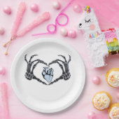 Assiettes En Carton Skeleton Heart Mains Design Classique Pour Hallowe (Fête)