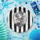 Assiettes En Carton Skeleton Love Couple Mariage Danse Mariage gothiqu (Fête)