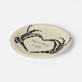 Assiettes En Carton Skeleton Main Forme de coeur Mariage personnalisé (Angle)