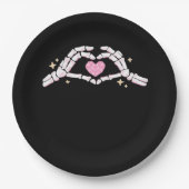 Assiettes En Carton Skeleton Mains Coeur drôle (Devant)