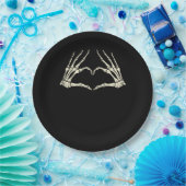 Assiettes En Carton Skeleton Mains Coeur drôle Halloween Hommes Femmes (Fête)