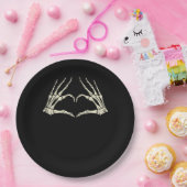 Assiettes En Carton Skeleton Mains Coeur drôle Halloween Hommes Femmes (Fête)