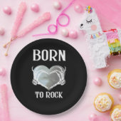 Assiettes En Carton Skeleton Mains Grey Heart Graphic Pour Classique (Fête)