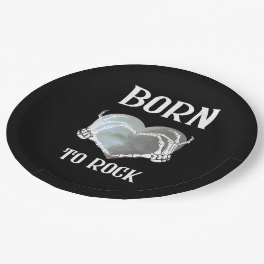 Assiettes En Carton Skeleton Mains Grey Heart Graphic Pour Classique (Angle)