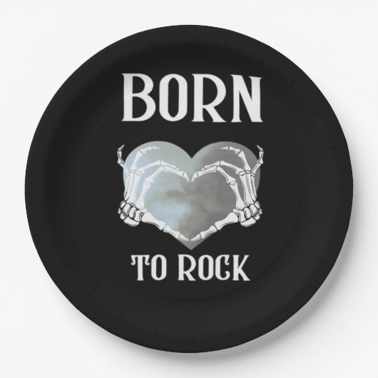 Assiettes En Carton Skeleton Mains Grey Heart Graphic Pour Classique (Devant)