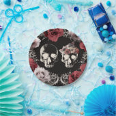 Assiettes En Carton Skeleton Skull Mauve Dusty Rose Mariage gothique (Fête)