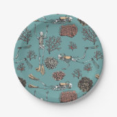 Assiettes En Carton Skeleton sous-marin Plongée Turquoise (Devant)