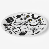 Assiettes En Carton Skeletons d'Halloween Macabre Dance (Angle)