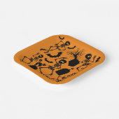 Assiettes En Carton Skeletons d'Halloween Macabre Dance (Angulaire)