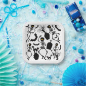 Assiettes En Carton Skeletons d'Halloween Macabre Dance (Fête)