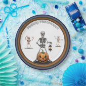 Assiettes En Carton Skeletons Du Groupe D'Halloween (Fête)