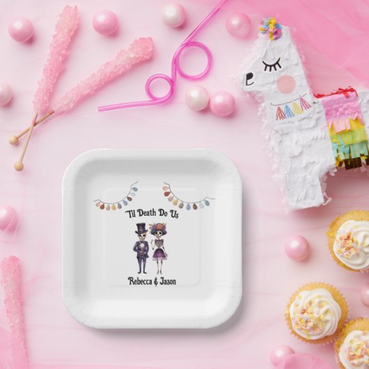 Assiettes En Carton Skeletons Mariages gothiques (Fête)