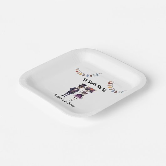 Assiettes En Carton Skeletons Mariages gothiques (Angulaire)