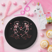Assiettes En Carton Skeletons tenant les mains Coeur Valentines concep (Fête)