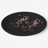 Assiettes En Carton Skeletons tenant les mains Coeur Valentines concep (Angle)