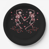 Assiettes En Carton Skeletons tenant les mains Coeur Valentines concep (Devant)