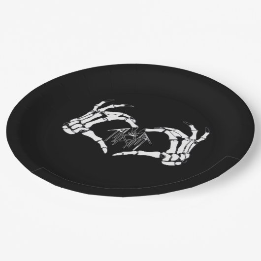 Assiettes En Carton Skeletons Token Heart Hands (Angle)
