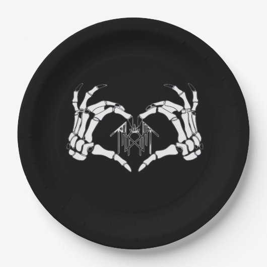 Assiettes En Carton Skeletons Token Heart Hands (Devant)
