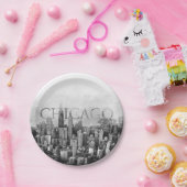 Assiettes En Carton Sketch de Chicago Skyline (Fête)