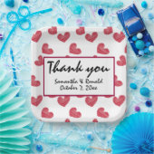 Assiettes En Carton Sketchy Red Heart Mariage (Fête)