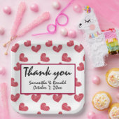 Assiettes En Carton Sketchy Red Heart Mariage (Fête)